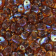 SuperDuo kralen 2.5x5mm Smoky Topaz AB